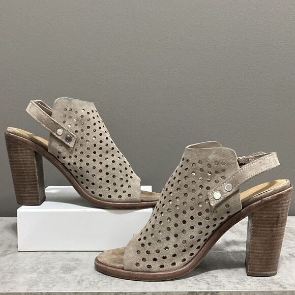 Rag & Bone Wyatt Taupe Perforated Open Toe Booties Size 39 US 9 - Picture 2 of 16